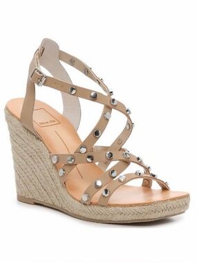 Dolce Vita Tan Studded Espadrille Wedge Sandals